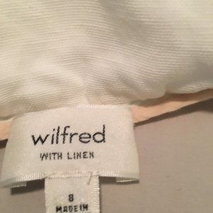 White linen pleated skirt